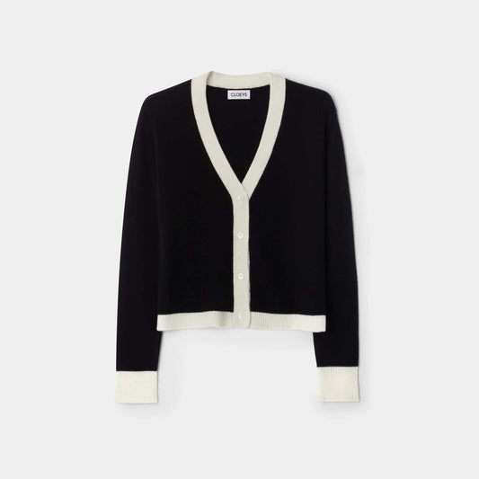 Colourblock Cardigan Black & White