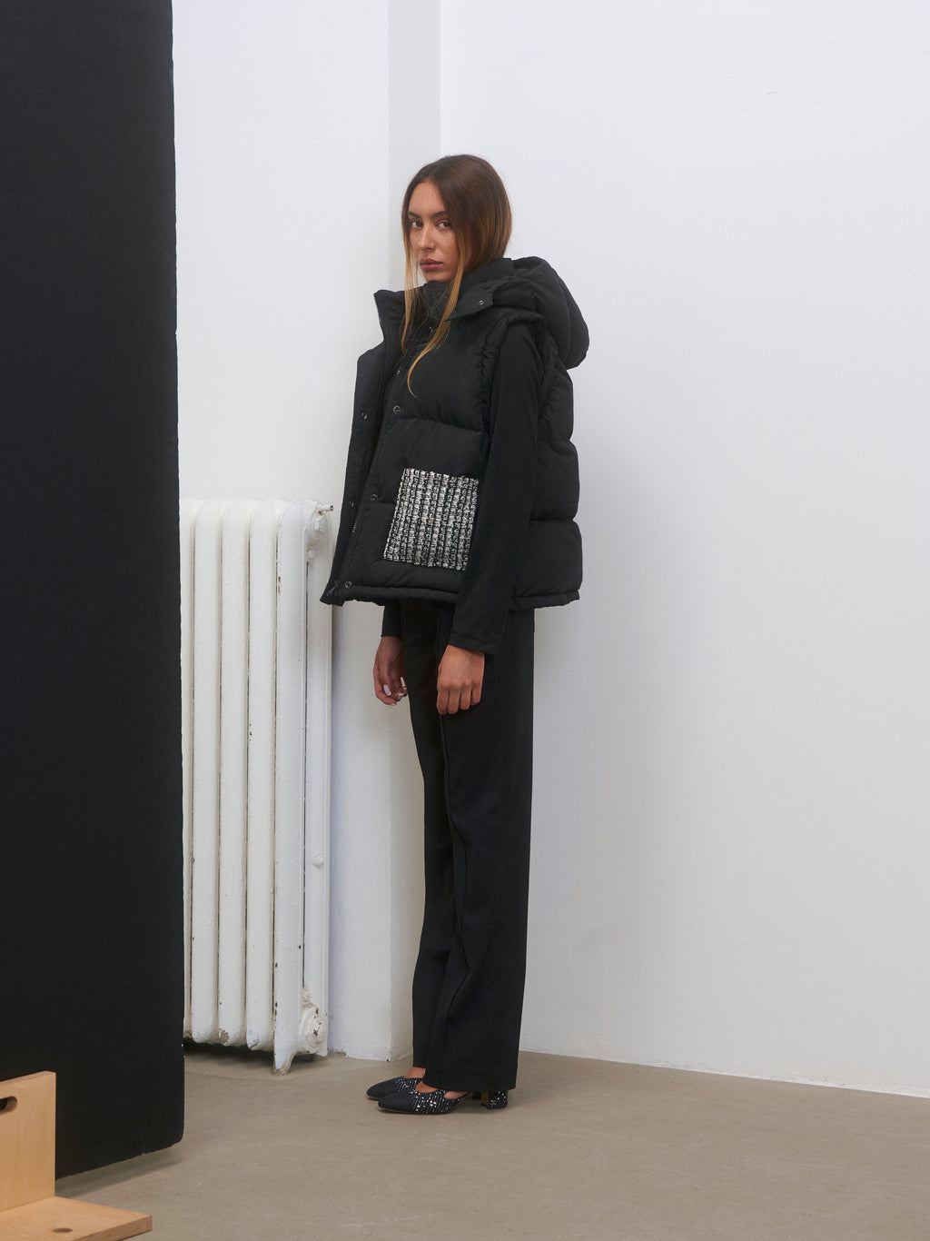 Tweed Puffer Jacket and Vest