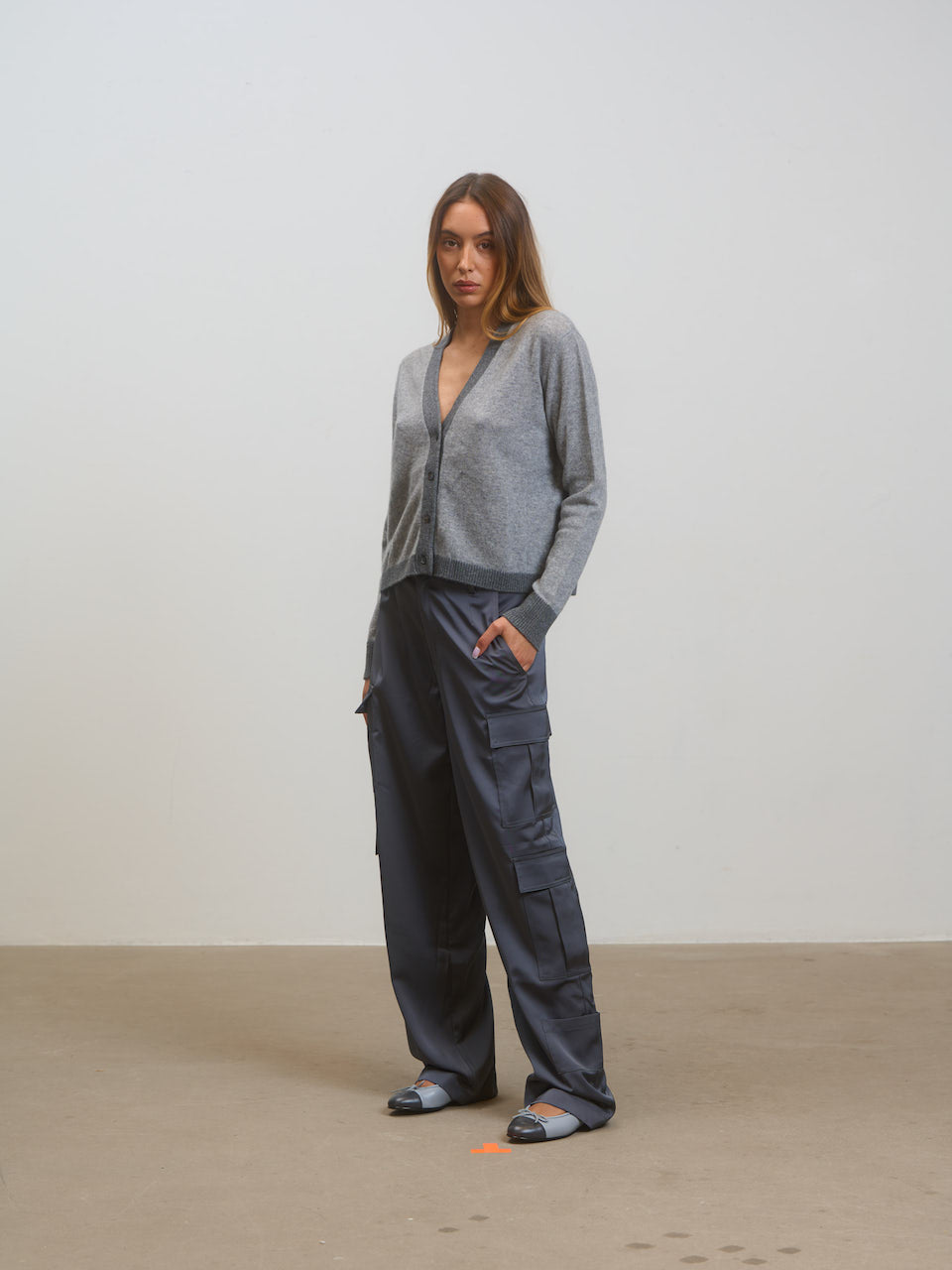 Colourblock Cardigan Grey & Grey