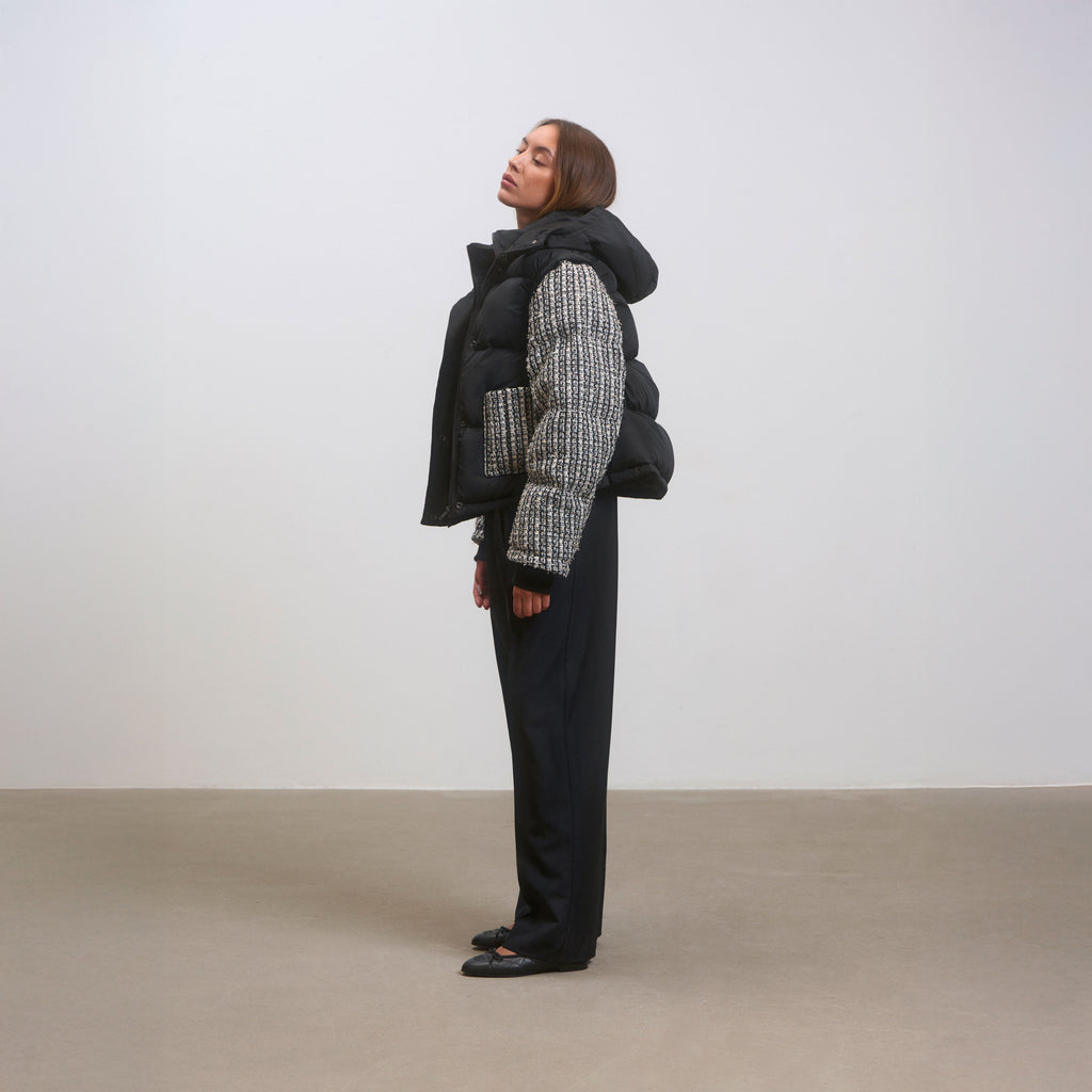 Tweed Puffer Jacket and Vest