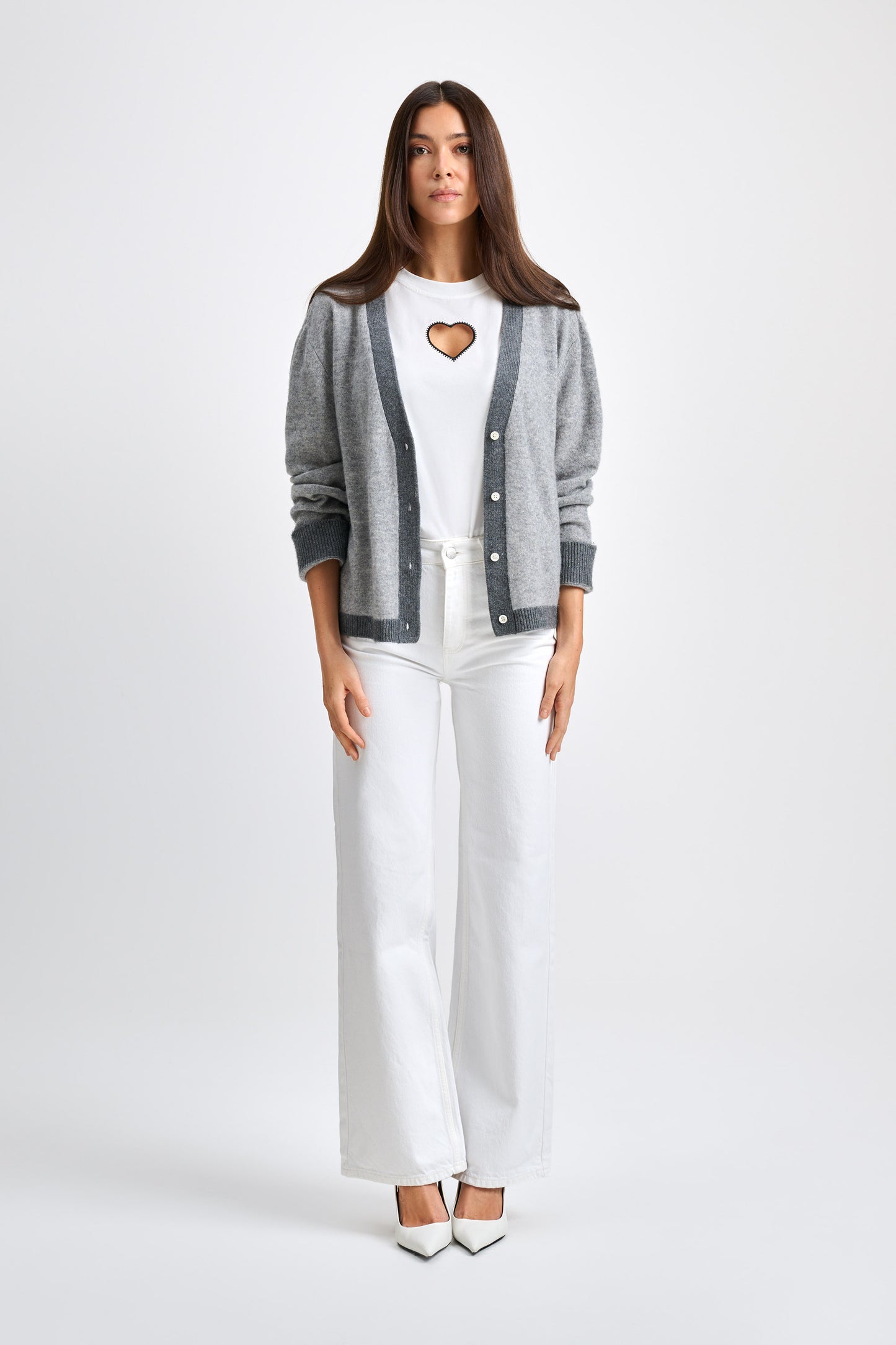 Colourblock Cardigan Grey & Grey