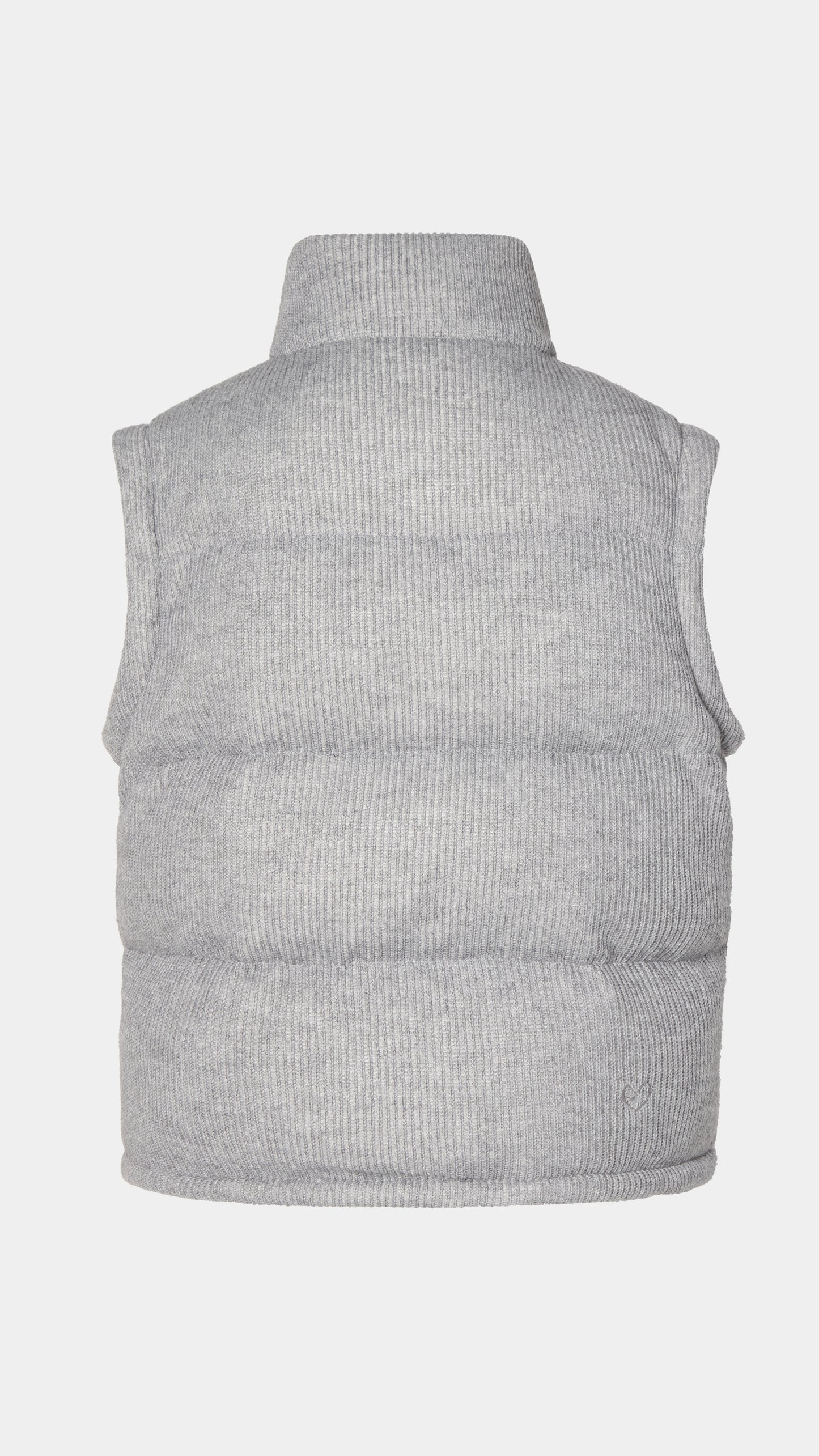 Knitted Puffer Jacket Vest Grey