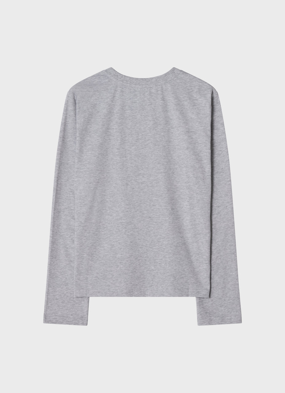 Heart Long Sleeve T-shirt Grey