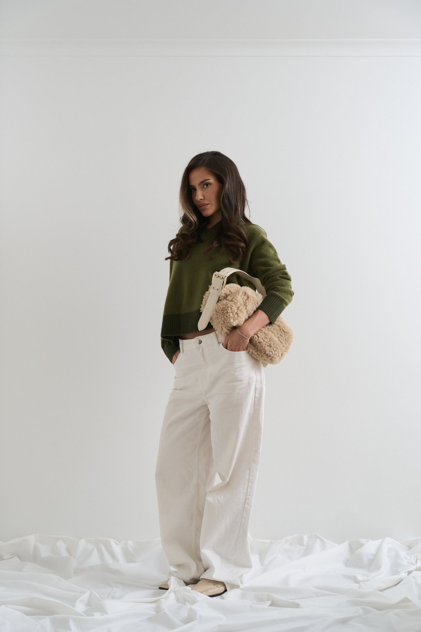 V-Neck Sweater Cashmere Green