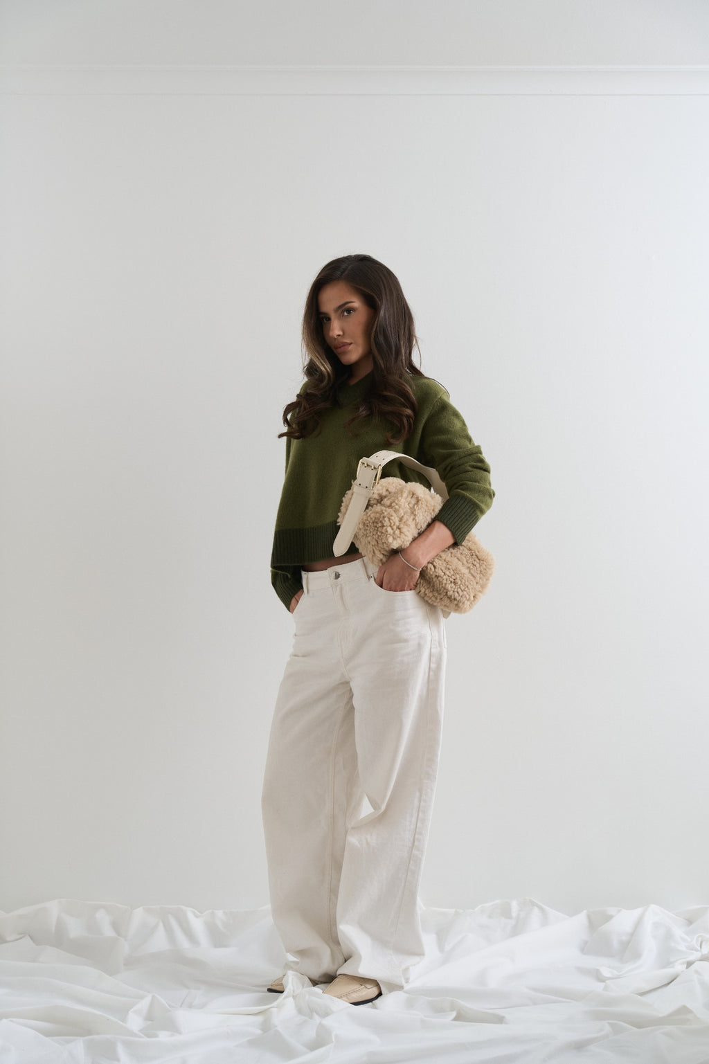 V-Neck Sweater Cashmere Green