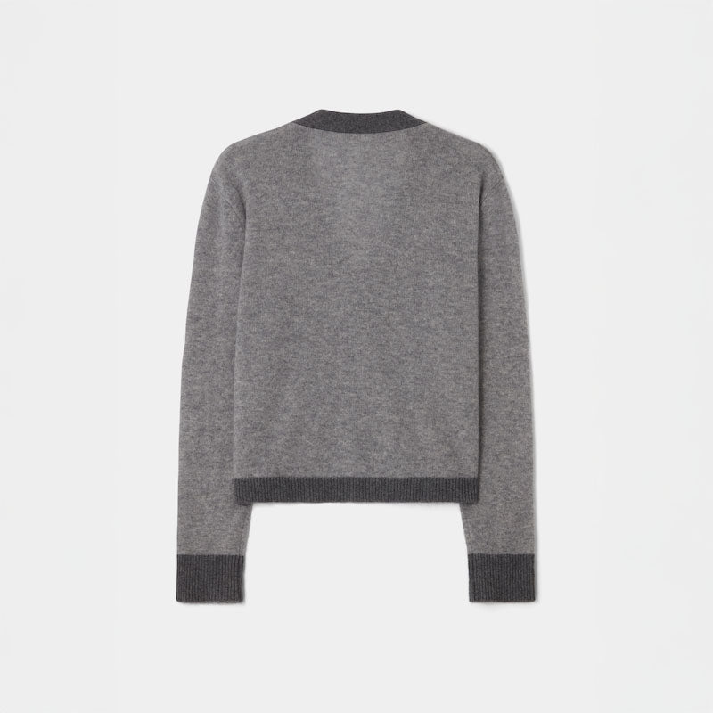 Colourblock Cardigan Grey & Grey