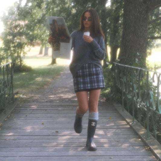 Cable knit sweater grey