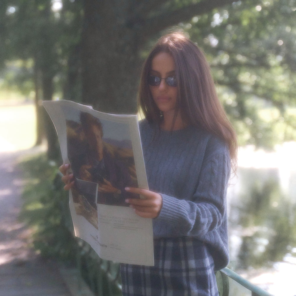 Cable knit sweater grey