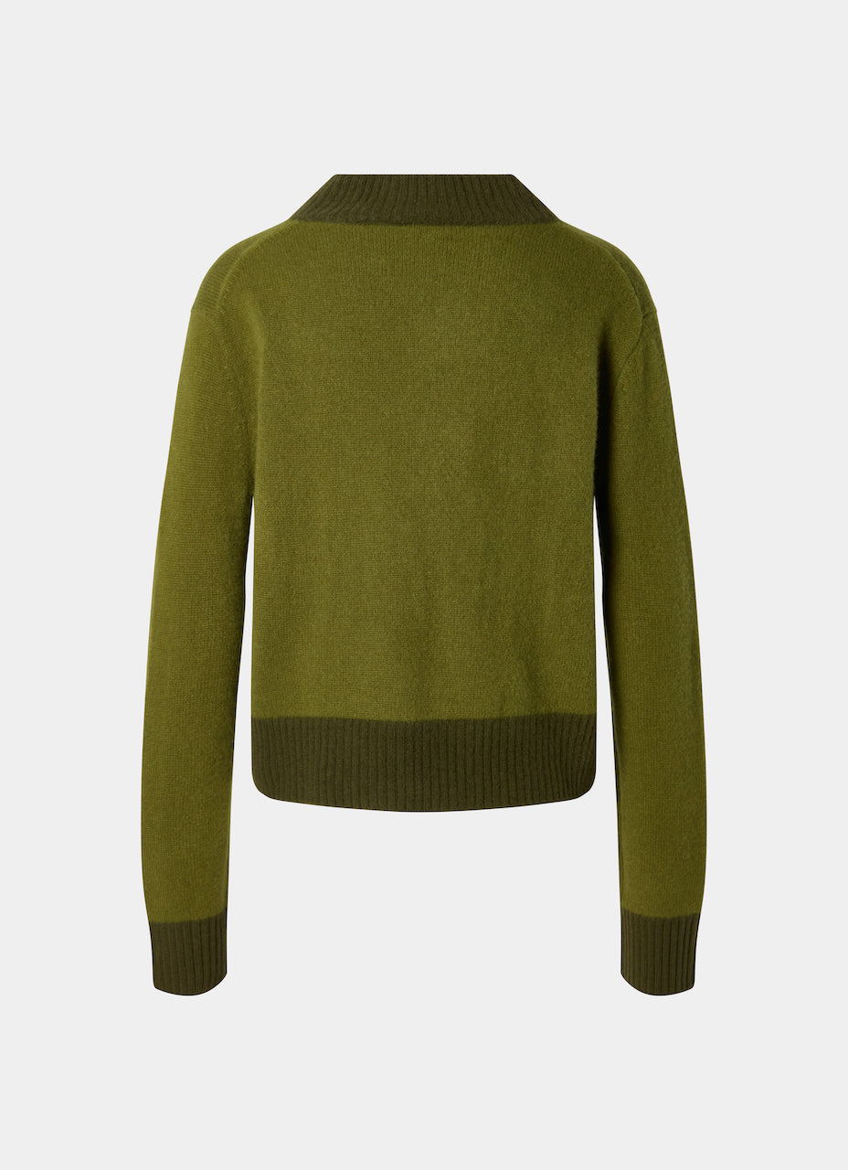 V-Neck Sweater Cashmere Green