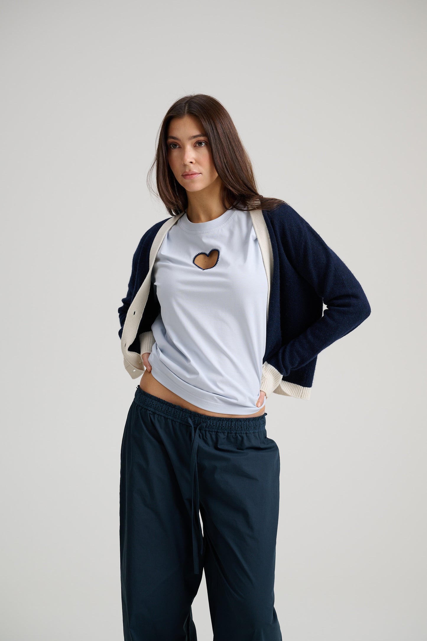 Broderie Pants Navy
