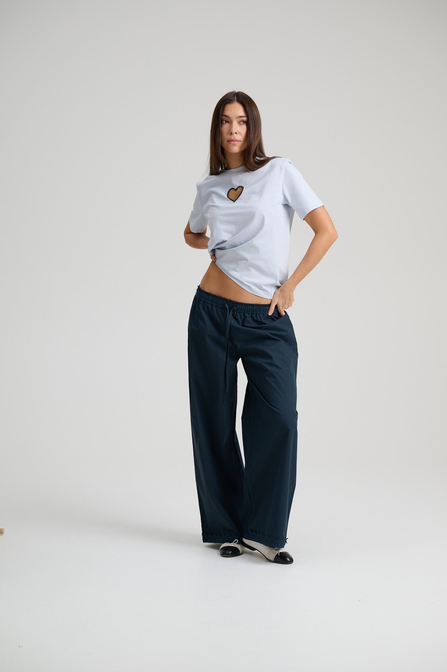 Broderie Pants Navy