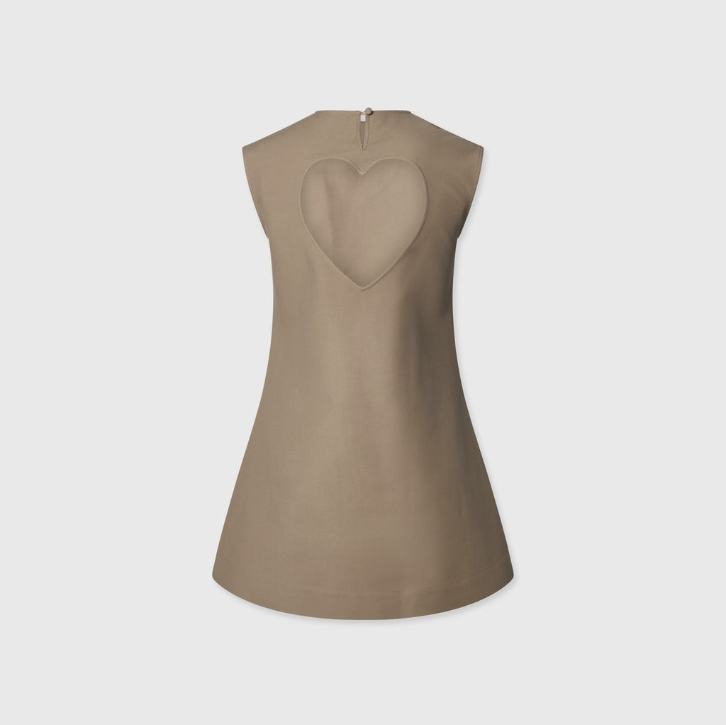 Heart cut out Dress Beige