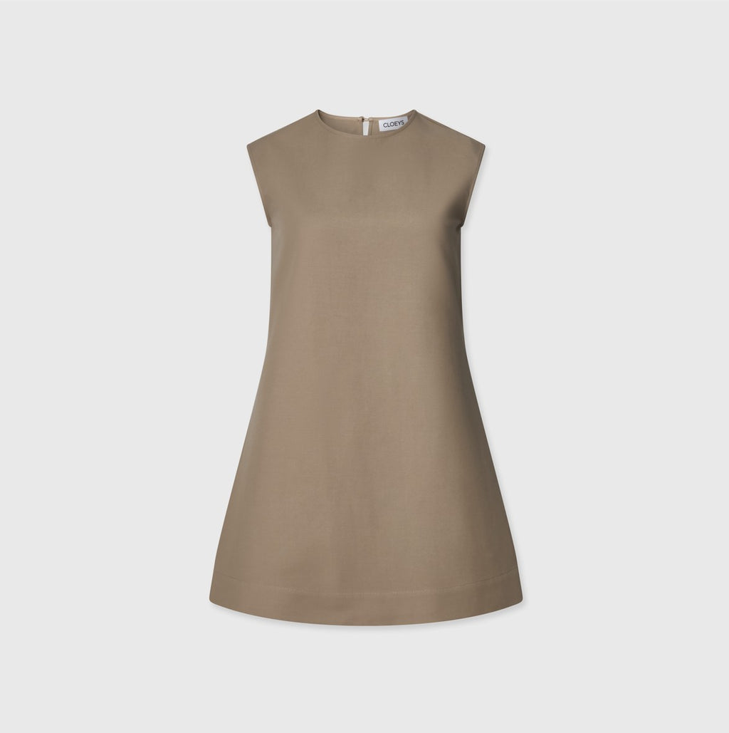 Heart cut out Dress Beige
