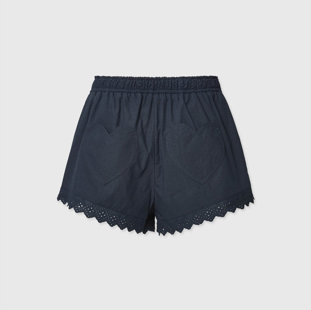 Broderie Shorts Navy