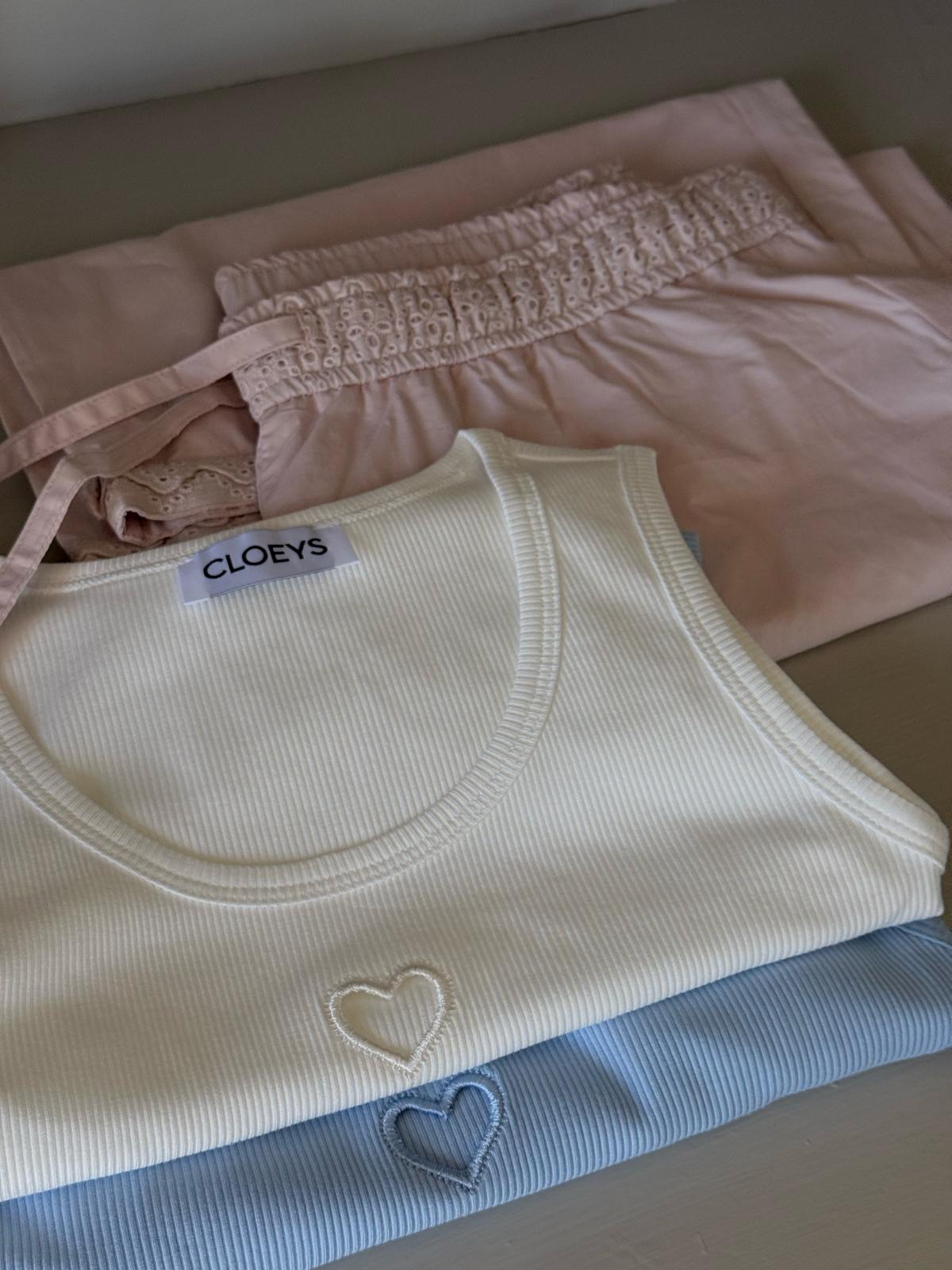 Heart Tank Top Light Blue