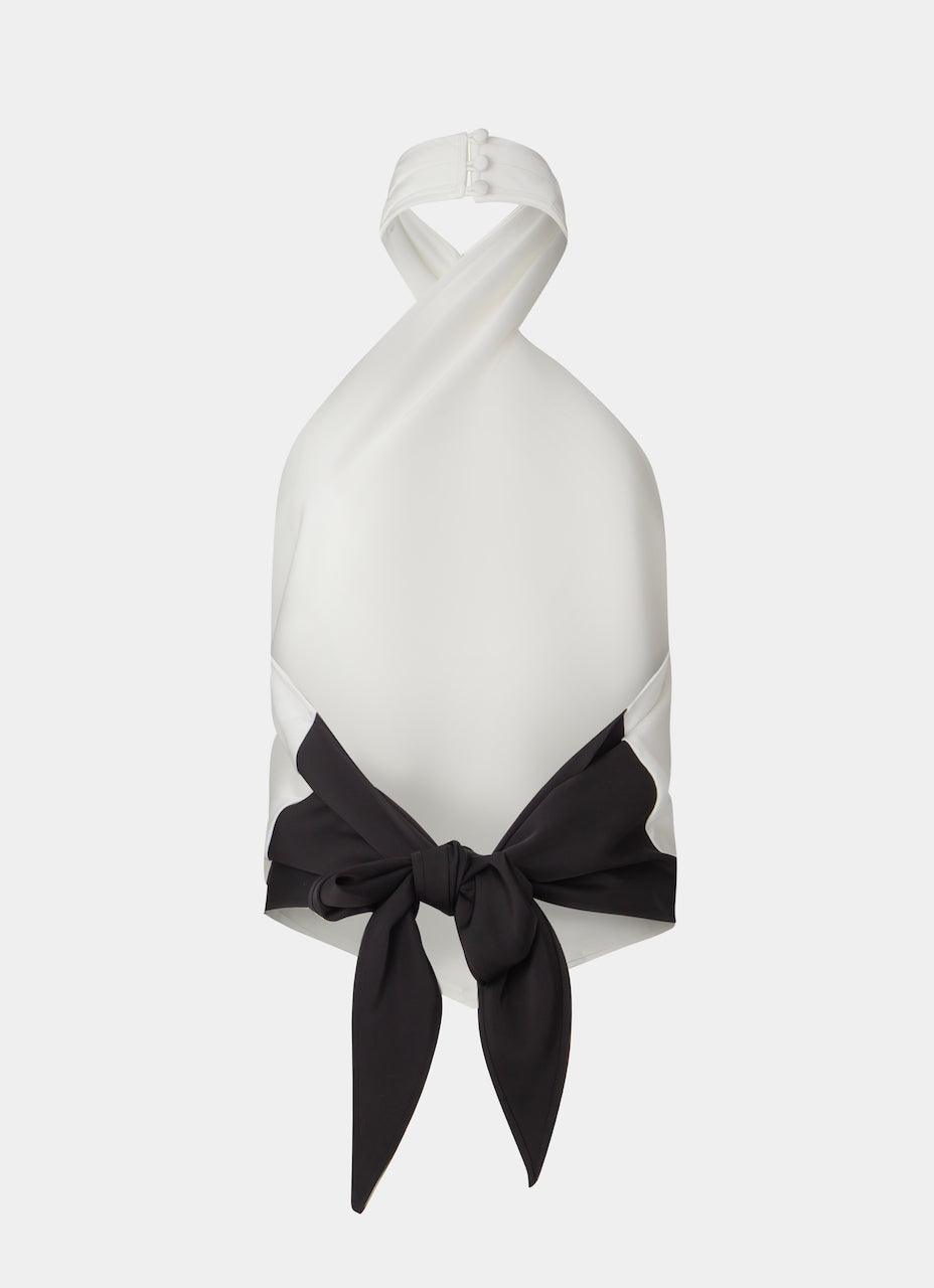 Satin Halterneck Top Black
