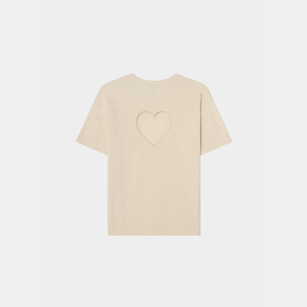 Heart at Back T-shirt Beige