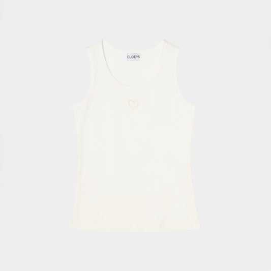 Heart Tank Top White