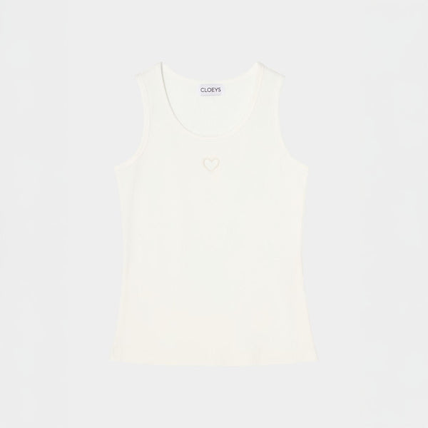 Heart Tank Top White