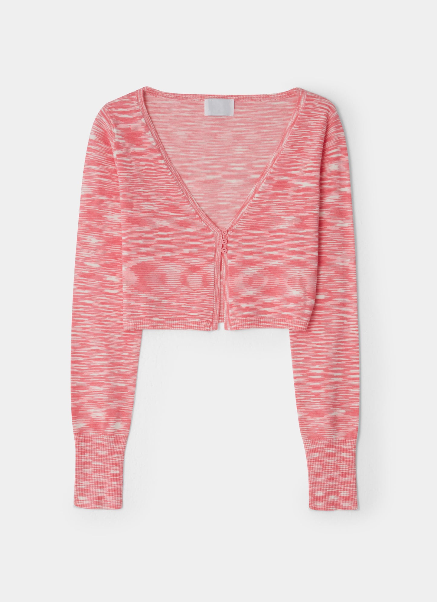 Space Dye Cropped Cardigan Pink
