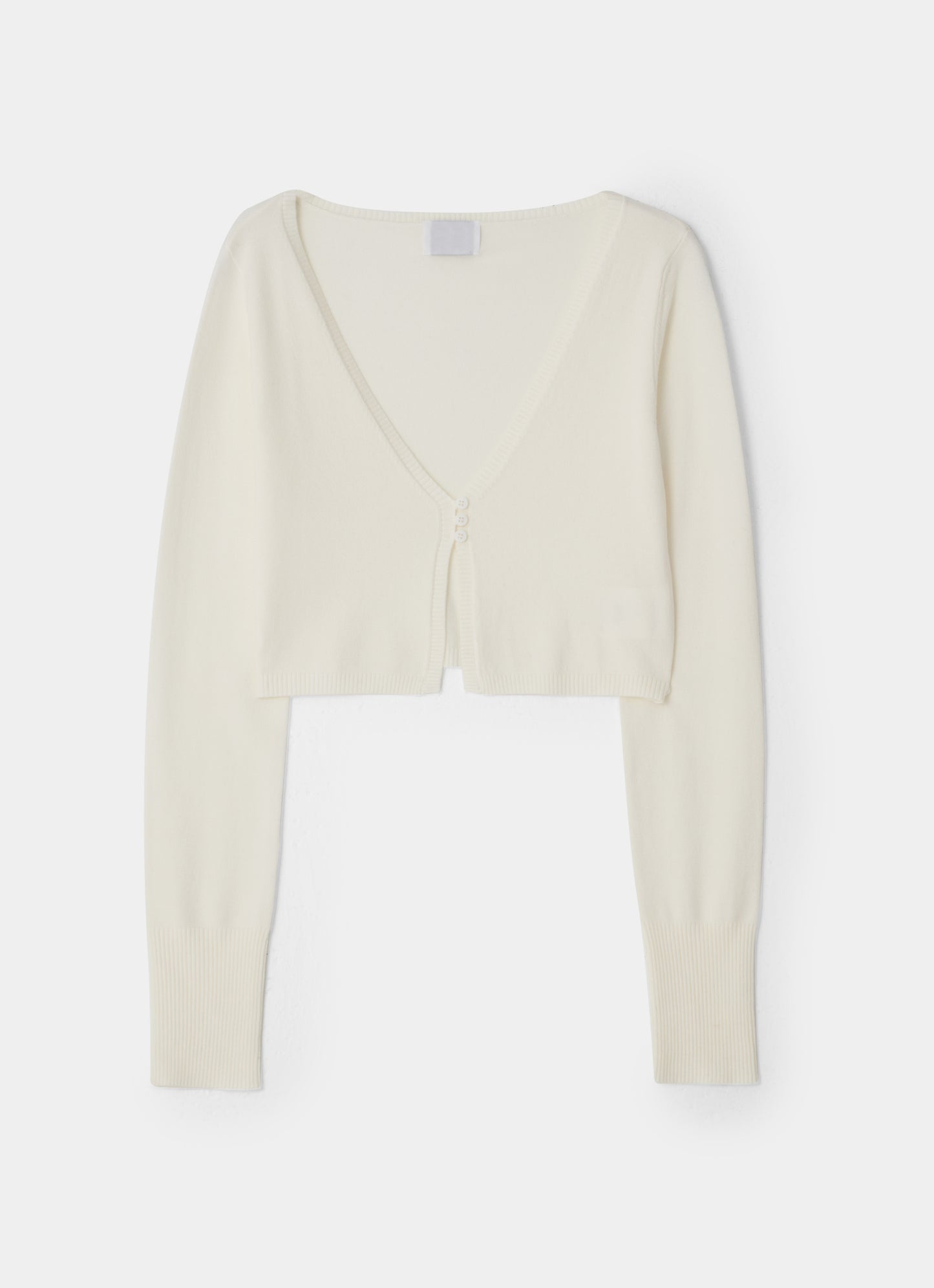 Space Dye Cropped Cardigan White