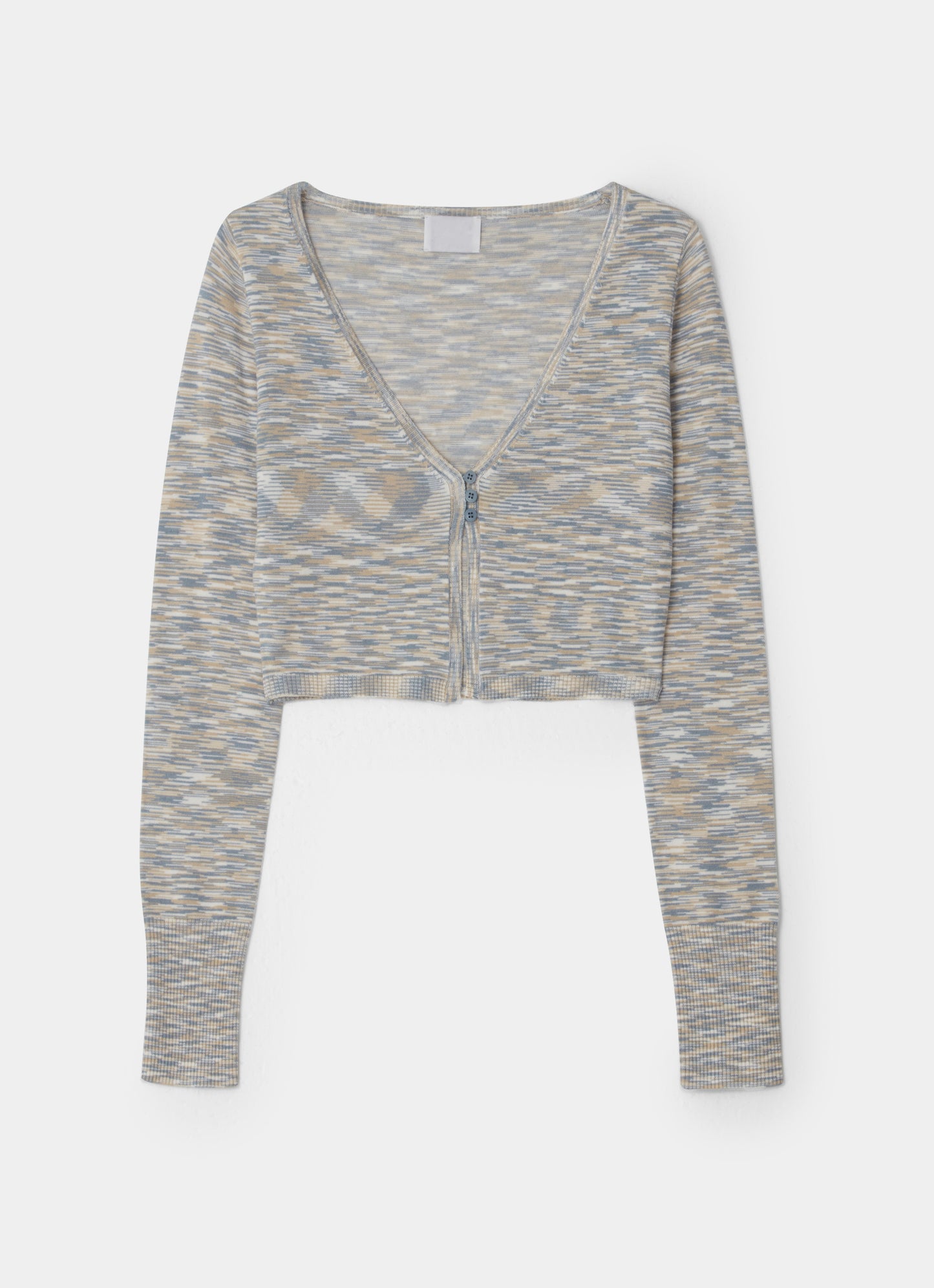 Space Dye Cropped Cardigan Blue