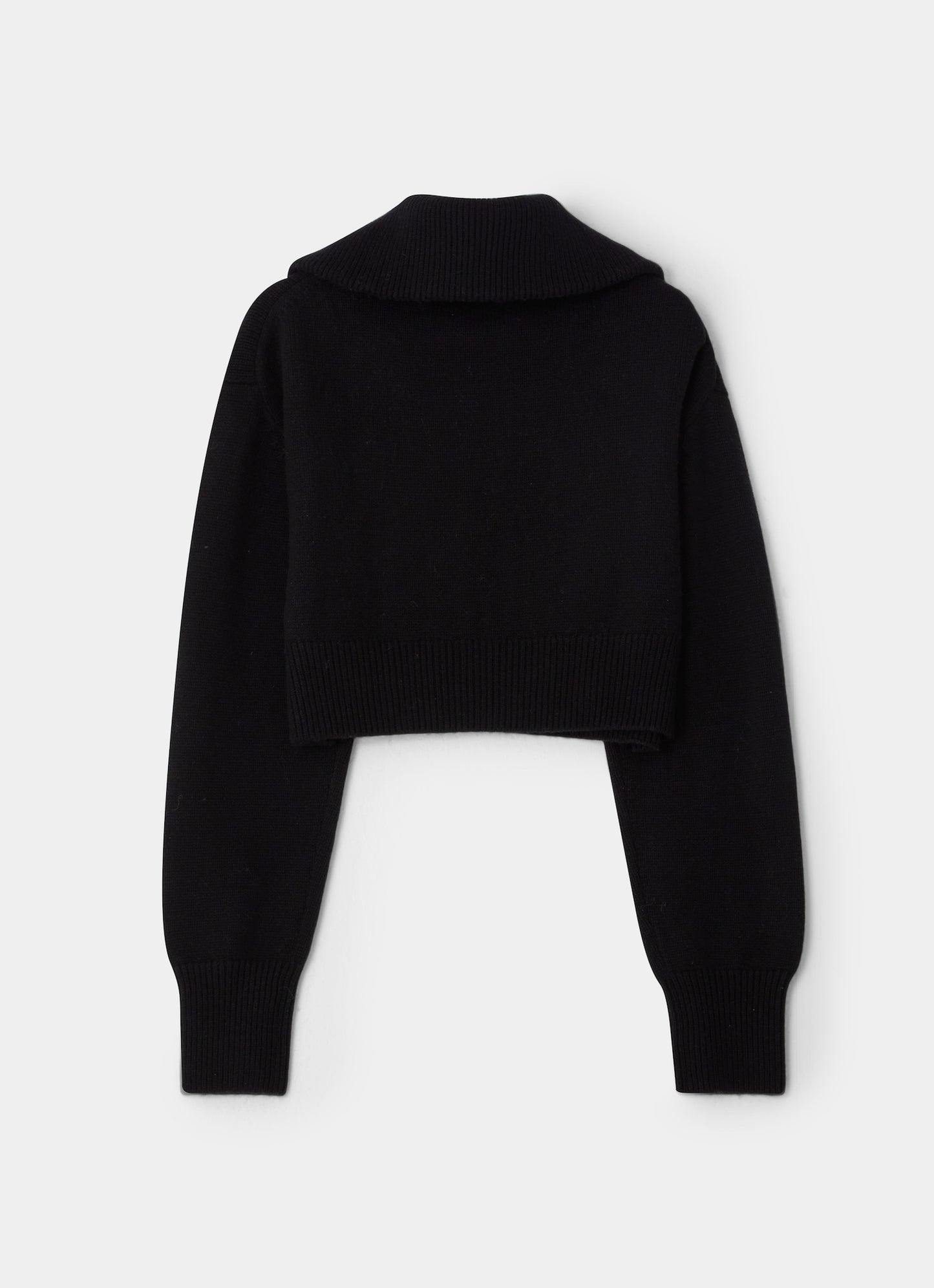 Cropped Zipper Sweater Black