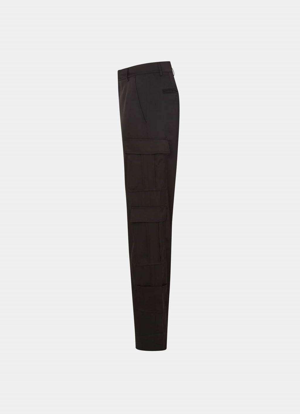 Satin Cargo Pants Black