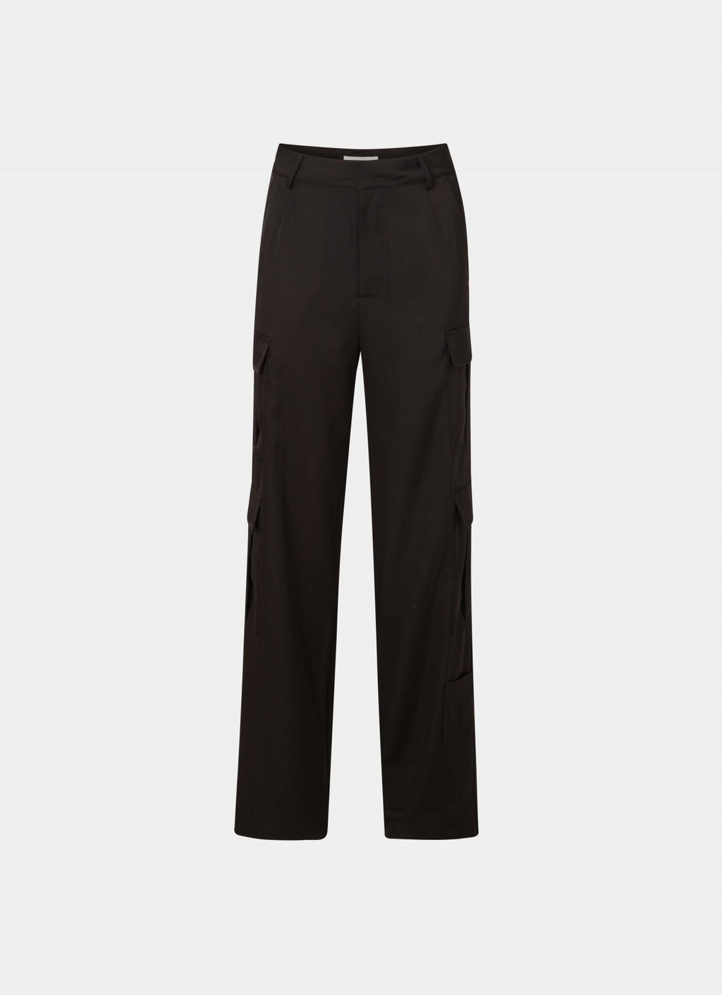 Satin Cargo Pants Black