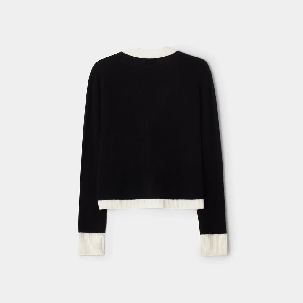 Colourblock Cardigan Black & White