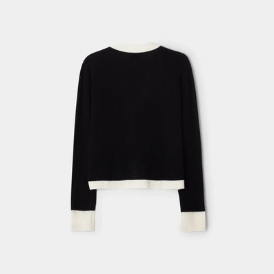 Colourblock Cardigan Black & White
