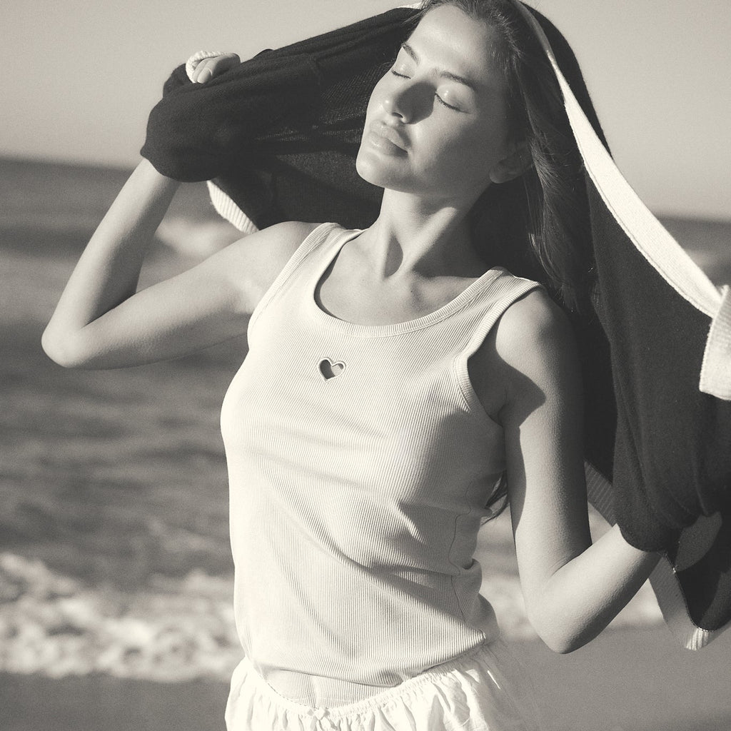 Heart Tank Top White