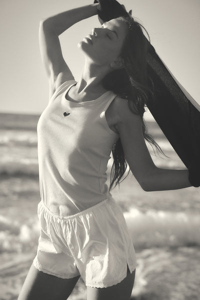 Heart Tank Top White