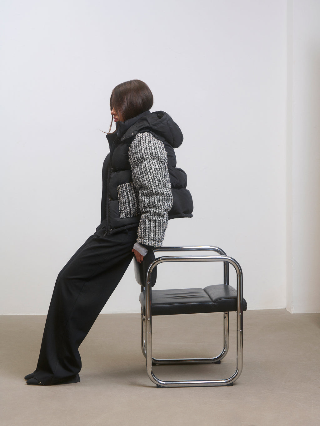 Tweed Puffer Jacket and Vest