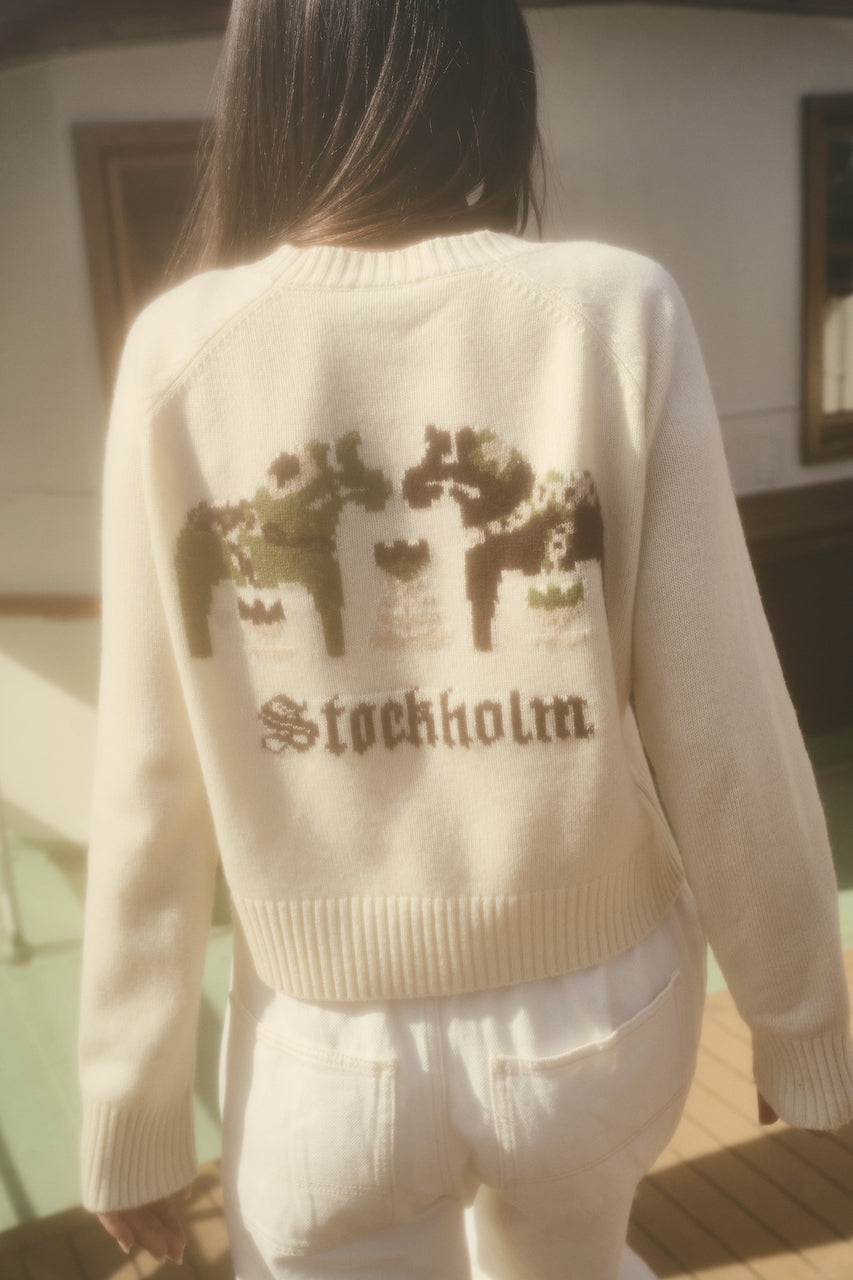 City Sweater - Stockholm Intarsia white