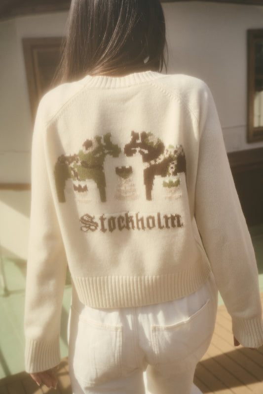 City Sweater - Stockholm Intarsia white