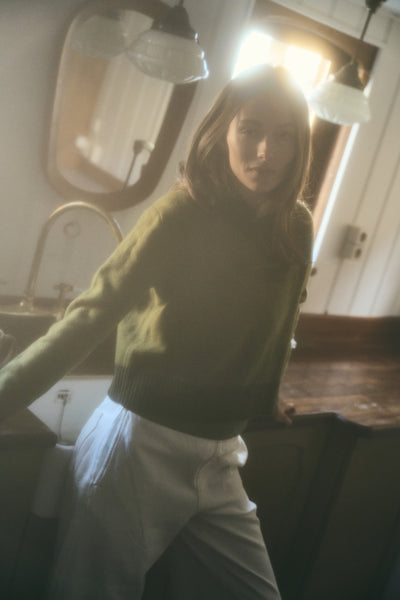 V-Neck Sweater Cashmere Green