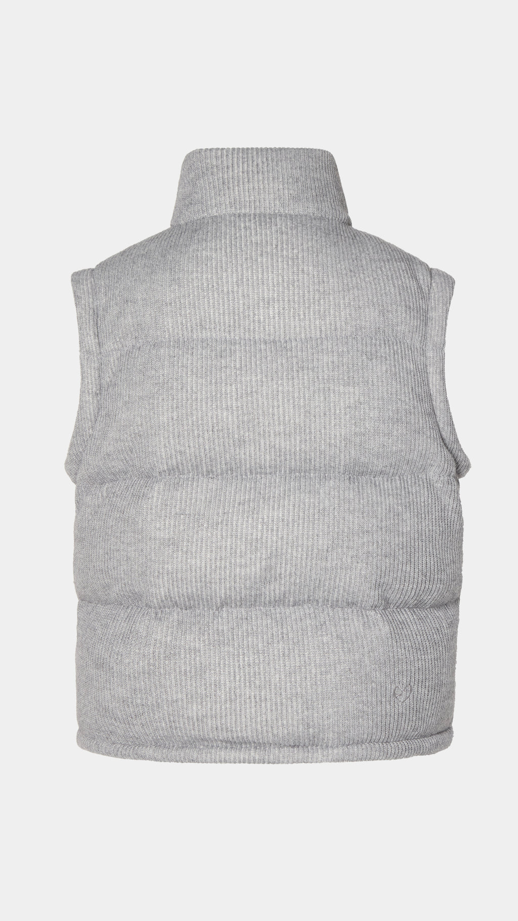 Knitted Puffer Jacket Vest Grey