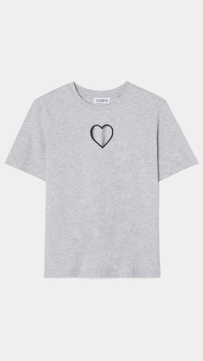 Heart T-shirt Grey