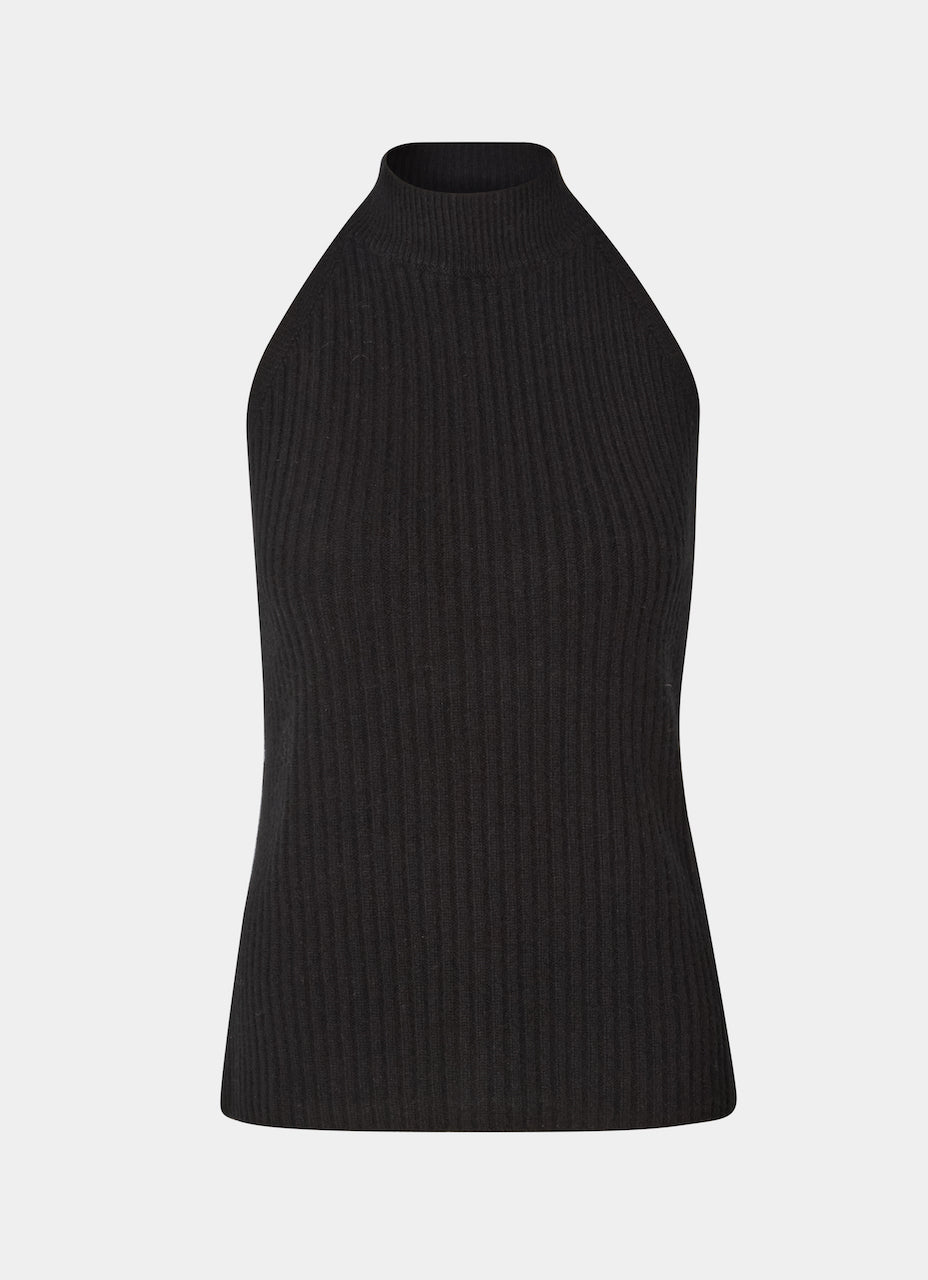 Cashmere halterneck black