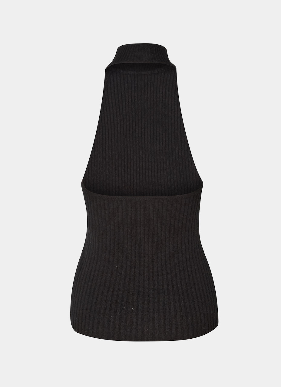 Cashmere halterneck black