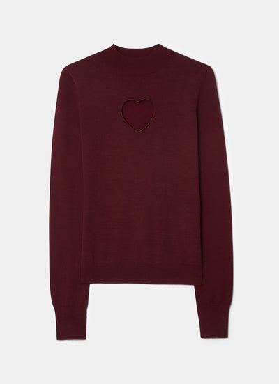 Heart sweater Bordeaux