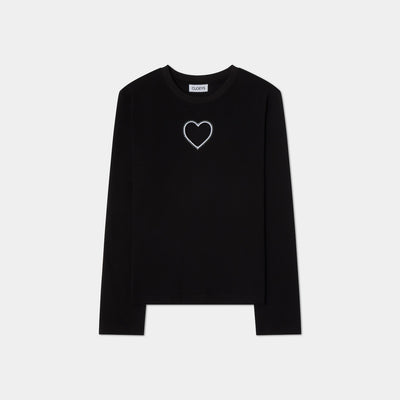 Heart Long Sleeve T-shirt Black