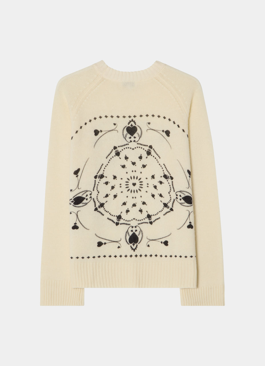 Bandana heart Sweater white