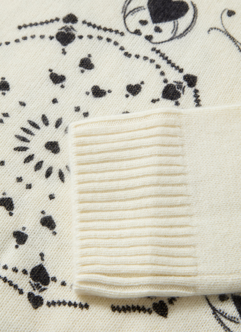 Bandana heart Sweater white