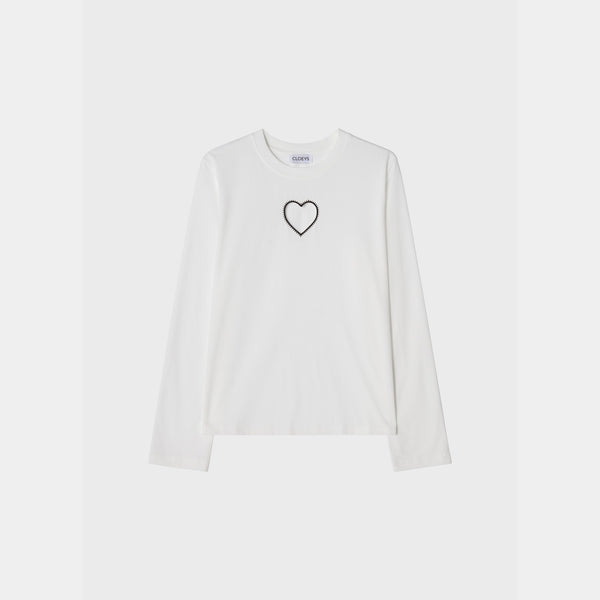 Heart Long Sleeve T-shirt White