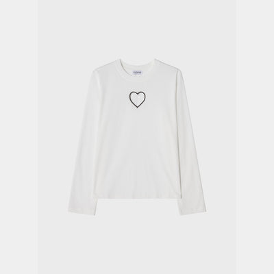 Heart Long Sleeve T-shirt White