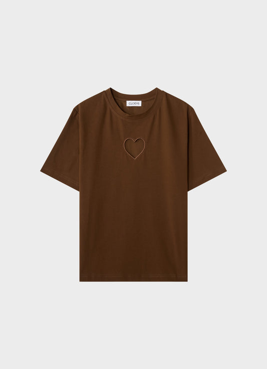 Heart T-shirt Brown
