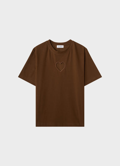 Heart T-shirt Brown