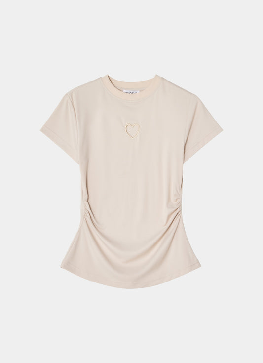 Tight fitted t-shirt beige